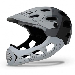 ERTYW Mountain Bike Helmet ERTYW Full Face Mountain Bike Helmet, Detachable Chin Guard and Antibacterial Pad Bike Helmets, CE Safety Certification(Fits Head Sizes 56-62cm)