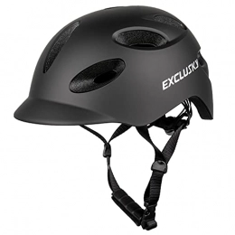 Exclusky Clothing Exclusky Adult Bike Scooter Helmet with Rechargeable USB Safety Light for Urban Commuter CE Certified (black)