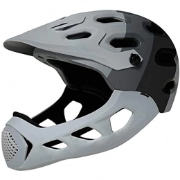 FFKL Clothing Full Face Bicycle Helmet, Detachable Ultralight Mountain Bike Cycling Helmet Men Women Sports Safety Cap for BMX MTB Mountain Road Bike, Grey