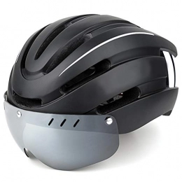 FUSTMS Mountain Bike Helmet FUSTMS Bike Helmet with LED Safety Light Removable Magnetic Visor Goggles Protective Riding Helmet MTB Mountain Road Safety Helmet