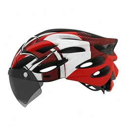 G&F Clothing G&F MTB Bike Helmet with Detachable Visor LED Taillight Insect Net Padded Cycle Bicycle Helmets Lightweight for Adult Men and Women (Color : Red, Size : 54-61)