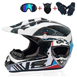 GJX Adult youth downhill helmet gift goggles mask gloves mountain bike racing full face helmet for men and women (Size : M: 56-57cm)
