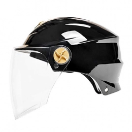 Gwgbxx Motorcycle Helmet Men's Summer Sunscreen Four Seasons Universal Half Helmet Summer Helmet (size: 30 * 23 * 20cm / Head Circumference: 58cm-60cm / Material: ABS/Lens: Transparent Mirror, Black