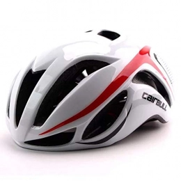 Heemtle Clothing Heemtle Ultralight Bike Helmet EPS+PC Cover MTB Road Bicycle Helmet Integrally Mold White+Red（adjustable：56cm-62cm）