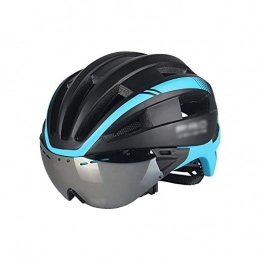 HLR Mountain Bike Helmet Helmet bike adult Adult Bike Helmet, Road And Mountain Bicycle Helmet With Magnetic Goggles Adjustable Size With Tail Light For Men Women (Color : White, Size : 57-62cm)