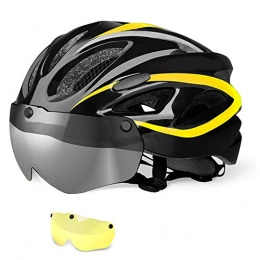 Yuan Ou Mountain Bike Helmet Helmet Yuan Ou Bicycle Helmet Eps Insect Net Road Mtb Bike Windproof Integrally-molded Helmet Cycling 57cm-62cm 6 C Yellow 2 lenses