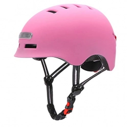 Yuan Ou Clothing Helmet Yuan Ou Cycling Bicycle Helmet MTB Road Bikes Helmets Integrally-mold LED Lighting Reflective EPS+PC Cycling Helmet M54-57cm Pink