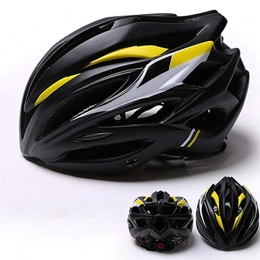 HKRSTSXJ Mountain Bike Helmet HKRSTSXJ Bicycle Helmet with Lights Cycling Helmet Mountain Bike Helmet Adult Hard Hat Riding Gear (Color : Yellow)