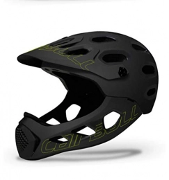 HNZS Clothing HNZS Mountain Bicycle Helmet Man Full Covered MTB Down Hill Full Face Helmet Inte-Molded Cycling Helmet Ultralight-Black yellow 54-62cm