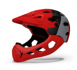 HNZS Clothing HNZS Mountain Bicycle Helmet Man Full Covered MTB Down Hill Full Face Helmet Inte-Molded Cycling Helmet Ultralight-red 54-62cm