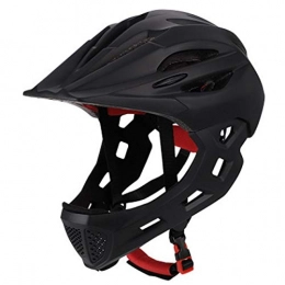 IAMZHL Mountain Bike Helmet IAMZHL Unisex Balance Detachable Cycling Helmet With Rear Light Outdoor MTB Mountain Bike Bicycle Helmet Protective Chin -Black