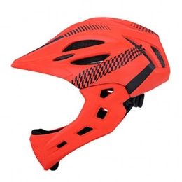 IAMZHL Mountain Bike Helmet IAMZHL Unisex Balance Detachable Cycling Helmet With Rear Light Outdoor MTB Mountain Bike Bicycle Helmet Protective Chin-Orange