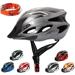 ioutdoor Mountain Bike Helmet ioutdoor Bike Helmet 56-64CM with Visor, Sport Headwear, 18 Vents, Cycling Bicycle Helmets Adjustable Lightweight Adults Mens Womens Ladies for BMX Skateboard MTB Mountain Road Bike Safety(Carbon Black)
