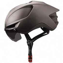 iWUNTONG Mountain Bike Helmet iWUNTONG Adult Bike Helmet, Cycling Helmet with Removable Sun Visor 60-64 cm Adjustable for Road Bicycle Helmet with USB Rechargeable Rear Light Detachable Magnetic Goggles
