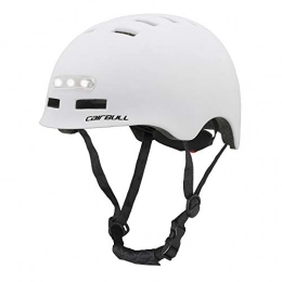 JJIIEE Mountain Bike Helmet JJIIEE Bicycle Helmet adjustable ultra lightweight with Safety Front and rear lights, Four lighting modes, CE Safety cycle Helmet for Road Mountain Cycling, White