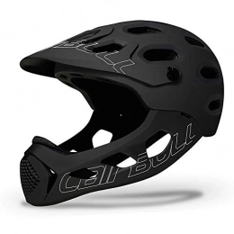 JJIIEE Mountain Bike Helmet JJIIEE Lightweight Bike Helmet, Off-Road Mountain Bike Helmet with Detachable Chin Guard and Antibacterial Pad CE Safety Certification(Fits Head Sizes 56-62cm), Black