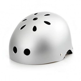 JSJJAEY Mountain Bike Helmet JSJJAEY helmet Teenager Adult Bicycle Skateboard Cycling Scooter ABS Matte Finish Bike Helmet Protective Gear Stunt Safety (Color : Silver, Size : L(58 60cm))
