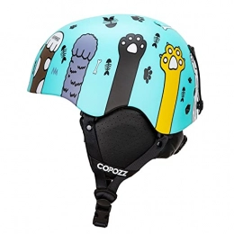 JSJJAUJ Clothing JSJJAUJ helmet Cartoon Ski Helmet Integrally-molded Mountain MTB Road Cycling Protection Helmet Sport Accessories for adults and Kids (Color : Blue paw, Size : S)