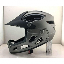 JSZWGC Adults Trainer Full Face Flip Up Racing Bicycle Helmet Downhill Fullface Motorcycle MTB Mountain Safety Cycling Helmet (Color : Gray)