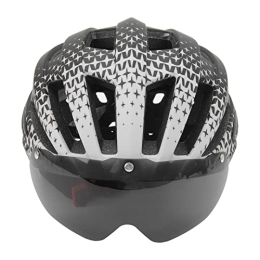JTLB Mountain Bike Helmet JTLB Adult Lightweight Bike Helmet with Glasses Tail Light Mountain Cycling Helmet Dial Fit Adjustment Suggested Fit 56‑61cm