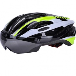 JZQJ Magnetic Goggles Bicycle Helmet Mountain Road Riding Helmet Helmet Roller Skating Helmet green