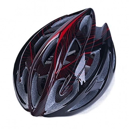 Kaper Go Mountain Bike Helmet Kaper Go Bicycle helmet with light bicycle helmet mountain bike helmet adult helmet riding equipment with lined helmet (Color : Black Red)