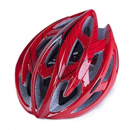 Kaper Go Mountain Bike Helmet Kaper Go Bicycle helmet with light bicycle helmet mountain bike helmet adult helmet riding equipment with lined helmet (Color : Red)