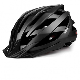 KINGLEAD Clothing KINGLEAD Bicycle Helmet with Rechargeable LED Light, Unisex Protected Bicycle Helmet for Cycling Racing Skateboarding Outdoor Safety Super Light Adjustable with CE Certificate (Black)