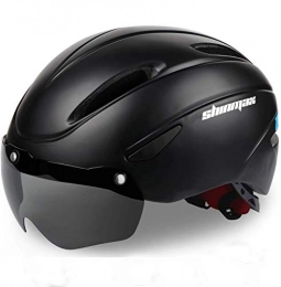KINGLEAD Mountain Bike Helmet Kinglead Bike Helmets, CE Certified Adjustable Cycle Bicycle Helmet with Detachable Magnetic Goggles Visor Shield (Black)