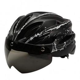 Kyman Mountain Bike Helmet Kyman Bike helmet，Bicycle Riding Magnetic With Goggles Helmet Mountain Bike Integrated Molding Helmet Outdoor Riding Equipment Impact resistance (Color : B) (Color : A)
