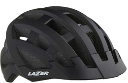 LAZER Clothing Lazer Compact DLX MIPS Mens Cycling Helmet - Black, One Size / Bicycle Cycle Biking Bike Road Mountain MTB Adult Head Safety Guard Skull Protection Breathable Cool Air Vent Commute Riding Ride Wear