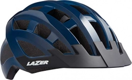 LAZER Clothing Lazer Compact Mens Cycling Helmet - Dark Blue, One Size / Bicycle Cycle Biking Bike Road Mountain MTB Adult Head Safety Guard Skull Protection Breathable Cool Air Vent Commute Riding Ride Wear