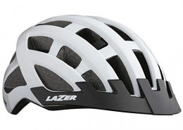 LAZER Mountain Bike Helmet Lazer Compact Mens Cycling Helmet - White, One Size / Bicycle Cycle Biking Bike Road Mountain MTB Adult Head Safety Guard Skull Protection Breathable Cool Air Vent Commute Riding Ride Wear