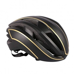 LIANYG Mountain Bike Helmet LIANYG Bicycle Helmet Air Cycling Helmet Racing Road Bike Aerodynamics Wind Helmet Men Sports Bicycle Helmet 186 (Color : 66 Black Golden)