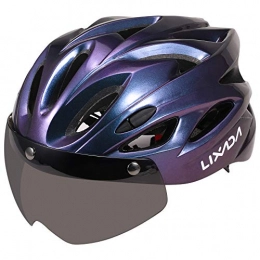 Lixada Clothing Lixada Cycling Helmet with Detachable Magnetic Goggles Lightweight Mountain Bike Helmets 18 Vents Safety Protective Helmet with LED Light / No Light for Outdoor Sport Cycling Biking