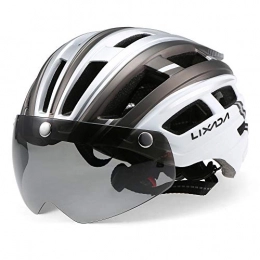 Lixada Mountain Bike Helmet Lixada Mountain Bike Helmet Breathable Motorcycling Helmet with Back Light Detachable UV Protective Magnetic Goggles Visor for Men Women