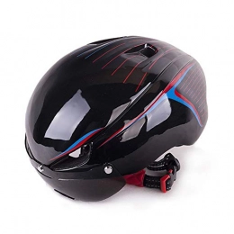 LPLHJD Mountain Bike Helmet LPLHJD Motorcycle Helmet Goggles Helmet Single Helmet Bicycle Mountain Bike Helmet Men and Women Safety Helmet Adjustable Head Fashion Personality 57-63CM (Color : Black)