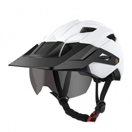 lululeague Mountain Bike Helmet lululeague Bicycle Helmet, MTB Mountain Bike Helmet with Removable Protective Goggles Visor Shield for Mountain and Road Cycling, Men and Women