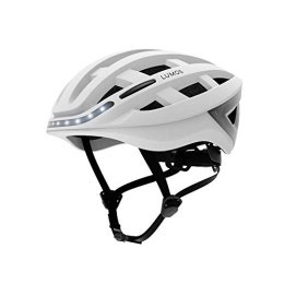 Lumos Mountain Bike Helmet Lumos Kickstart with MIPS Smart Helmet (Jet White) | Bike Accessories | Adult: Men, Women | Front and Rear LED Lights | Turn Signals | Brake Lights | Bluetooth Connected