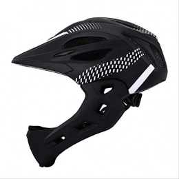 Lxhff Bike Helmet YDHWWSH Mountain Mtb Road Bicycle Helmet Detachable Pro Protection Children Full Face Bike Cycling Helmet (Color : Black white, Size : 46-53CM)