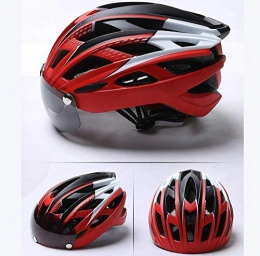Xtrxtrdsf Clothing Magnetic Helmet Bicycle Helmet Riding Helmet Mountain Bike Helmet And Goggles Adult Breathable Safety Men And Women Helmet Effective xtrxtrdsf (Color : Red)