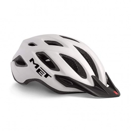 Met-Rx Mountain Bike Helmet MET Fahrrad Helm Crossover LED Rcklicht Visier abnehmbar Mountain Bike leicht, 3HM109, Farbe wei, Gre 60-64 cm