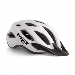 Met-Rx Clothing MET Fahrrad Helm Crossover LED Rücklicht Visier abnehmbar Mountain Bike leicht, 3HM109, Farbe weiß, Größe 60-64 cm