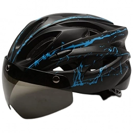 MINGJ Mountain Bike Helmet MINGJ Adult Cycling Bike Helmet for Men Women Lightweight Microshell Design for BMX Skateboard MTB Mountain Road Bike Adjustable Size 58-61cm, Black+Blue