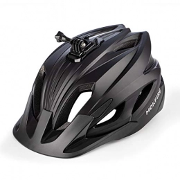 MOKFIRE Clothing MOKFIRE Mountain Bike Helmet with Camera Mount & Detachable Sun Visor MTB Road Bicycle Helmets Adjustable Cycling Helmet Certificated by CPSC, Sizes for Adults Men / Women - Matte Black