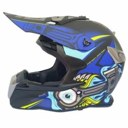 Bruce Dillon Clothing Motocross Helmet Full Face Motorbike Helmet Adult Unisex Mountain Bike Off Road Helmets-Blue Pith, 2XL
