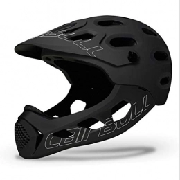 Mountain Bike Helmet, Adults Full Face Bicycle Helmet with Removable Chin Sports Safety Cap Road Bike MTB Racing Cycling Helmet, M/L (56-62Cm),Black