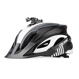 Mountain Bike Helmet for Men Women, Camera Mountable Bicycle Helmet with Light and Detachable Visor, MTB Mountain Road Cycle Helmet Cycling Supplies