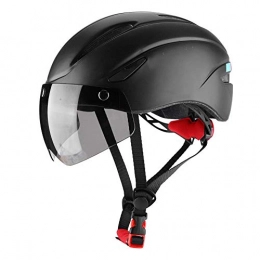 Estink Mountain Bike Helmet Mountain Bike Helmet, Lightweight Ventilation Design Safety Cycling Bike Helmet with Light & Goggles for Men and Women Riding, Size 58-61cm (Black)