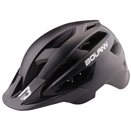 LQQZZZ Clothing Mountain Bike Riding Helmet, Road Commuter Bicycle Helmet PC EPS Sturdy Shell, Removable Brim And Inner Lining, Adjustable Head Circumference (22.44-24.40Inch), Black